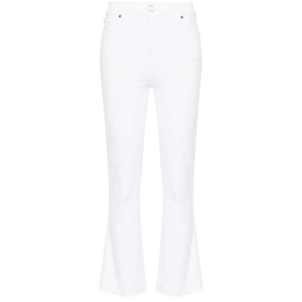 7 For All Mankind High-waisted bootcut jeans met rafelzoom White Dames