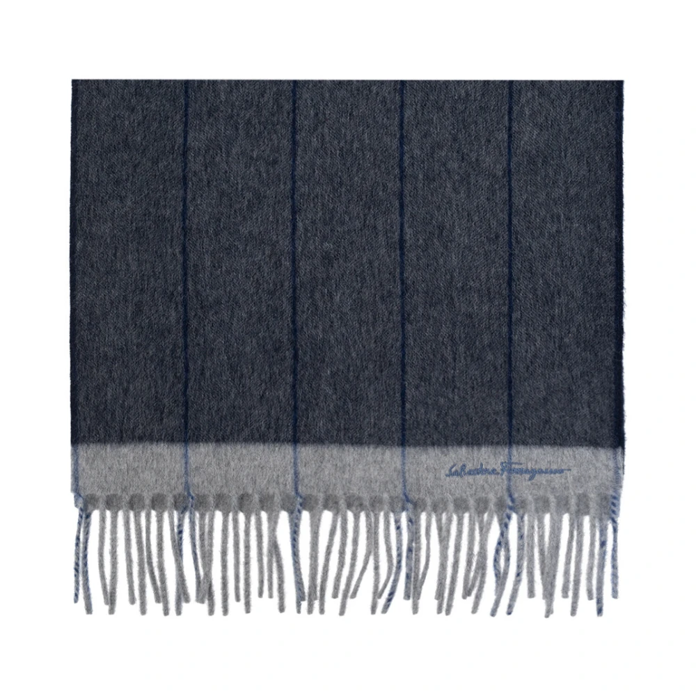 Ferragamo Uomo Blu Sciarpa In Misto Cashmere - Immagine 2