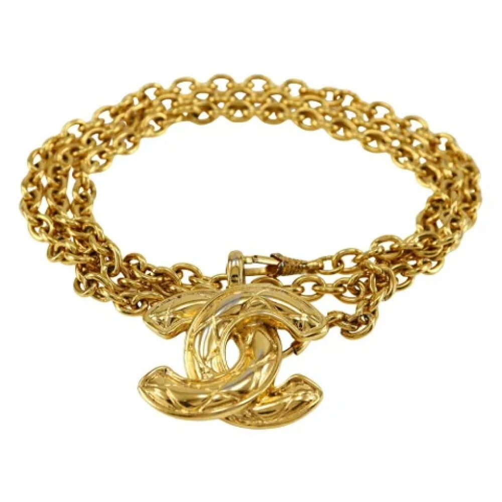 Chanel Vintage Pre-owned Fabric belts Yellow Dames