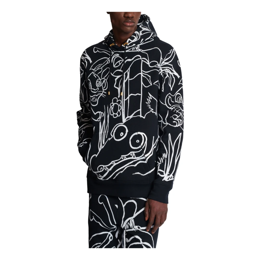 Balmain Disney x : The Lion King Hoodie met print kind Black Heren