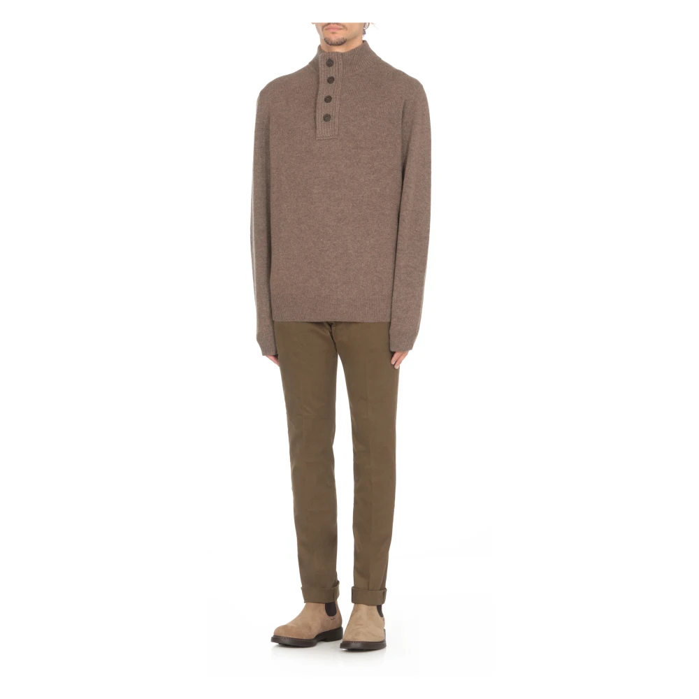 Barbour Bruine wollen trui met hoge hals Brown Heren