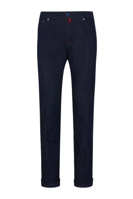 Slim Fit Mörkblå Bomullsjeans
