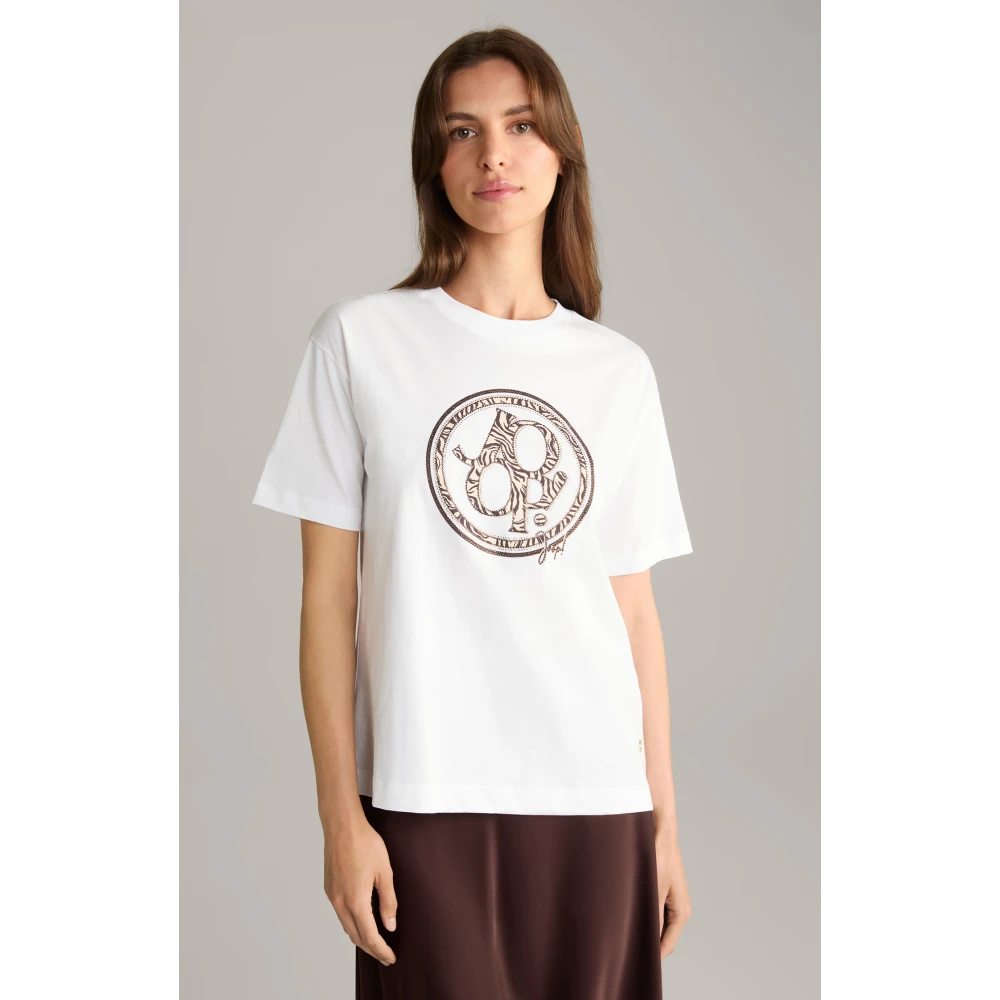 Joop! Dames Kristal Logo T-shirt White Unisex