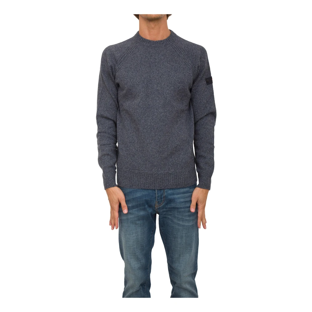 Peuterey Blauwe Gebreide Trui Blue Heren