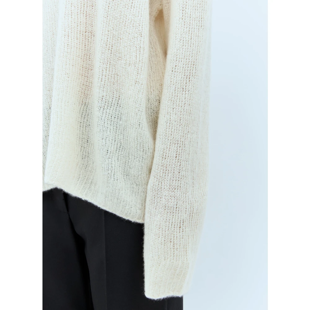 The Row Kasjmier Gebreide Crewneck Sweater Beige Dames