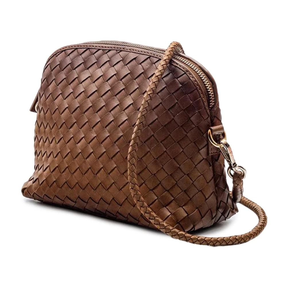 Dragon Diffusion Chunky Fellini Leren Schoudertas Bruin Brown Dames