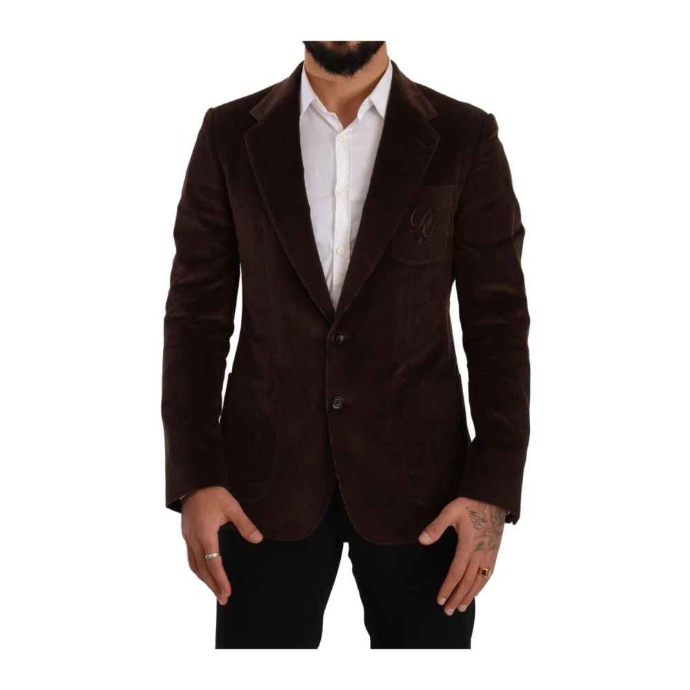 Dolce & Gabbana Men's Brown Elegant Cord Blazer Slim Fit - Blazers - L - Jackets