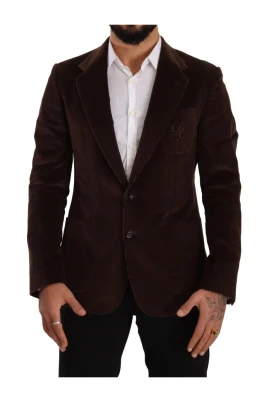 Elegant Brun Cord Blazer Slim Fit