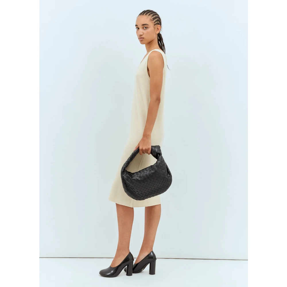 The Row Zijden Gebreide Garfield Midi Jurk Italië Beige Dames
