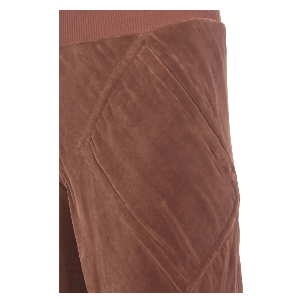 Rick Owens Bruine Velvet Elastische Taille Broek Brown Dames