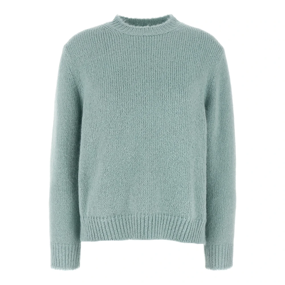 Jil Sander Women's Blue Round-Neck Knitwear, Xs, Crew Neck Jumper