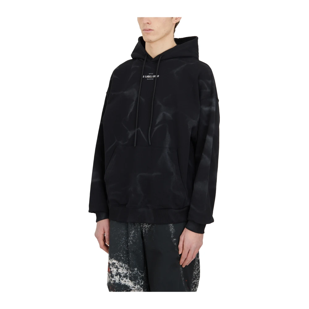 44 Label Group Hoodie met rookprint Black Heren