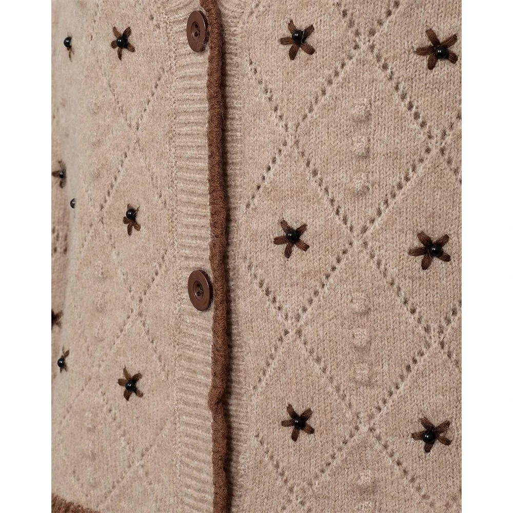 Freequent Cardigan in taupe patrijsstijl Beige Dames