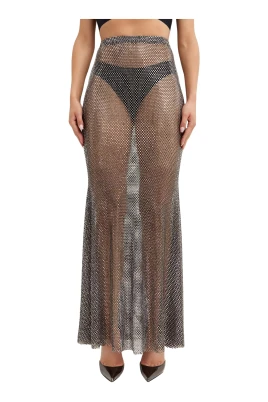 Maxi Mesh Kristallprydd Kjol