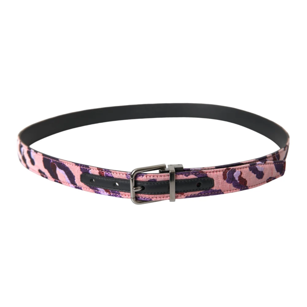 Dolce & Gabbana Multicolor Jacquard Lederen Riem Multicolor Dames