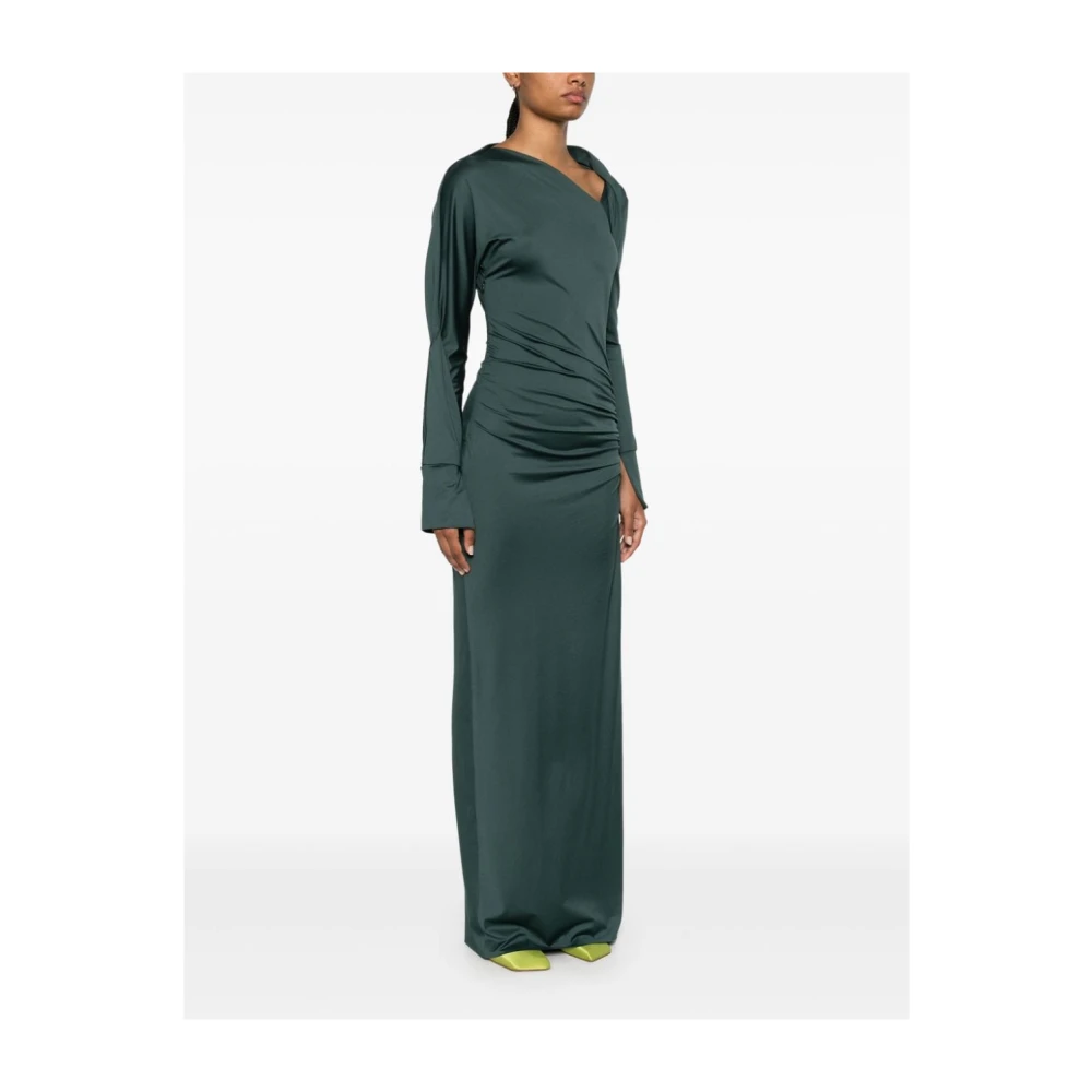 Victoria Beckham Groene Asymmetrische Halsjurk met Sjerp Green Dames