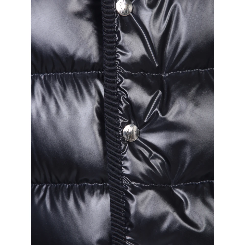Moncler Glanzende Knoop Donsjas Blue Heren