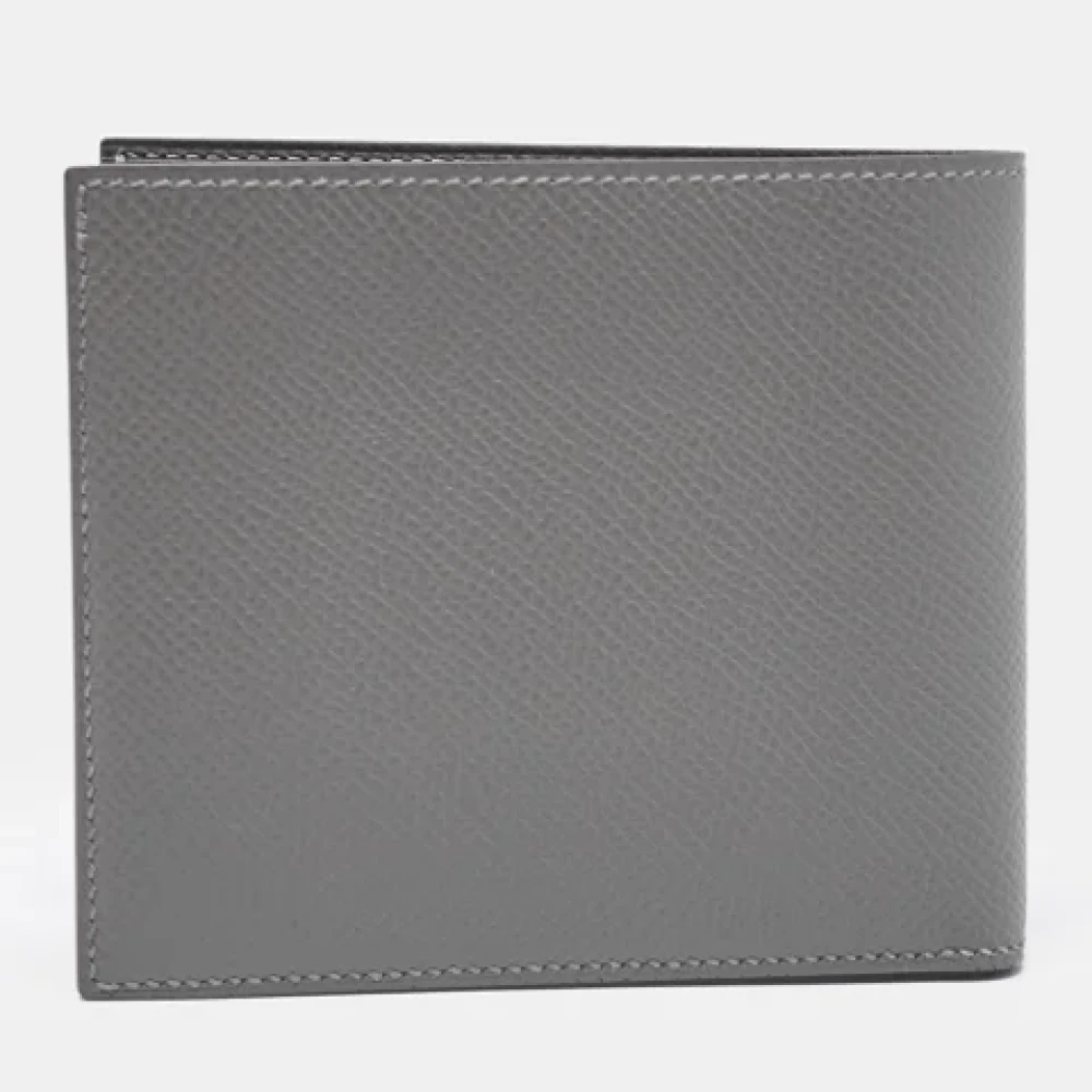 Hermès Vintage Pre-owned Leather wallets Gray Heren