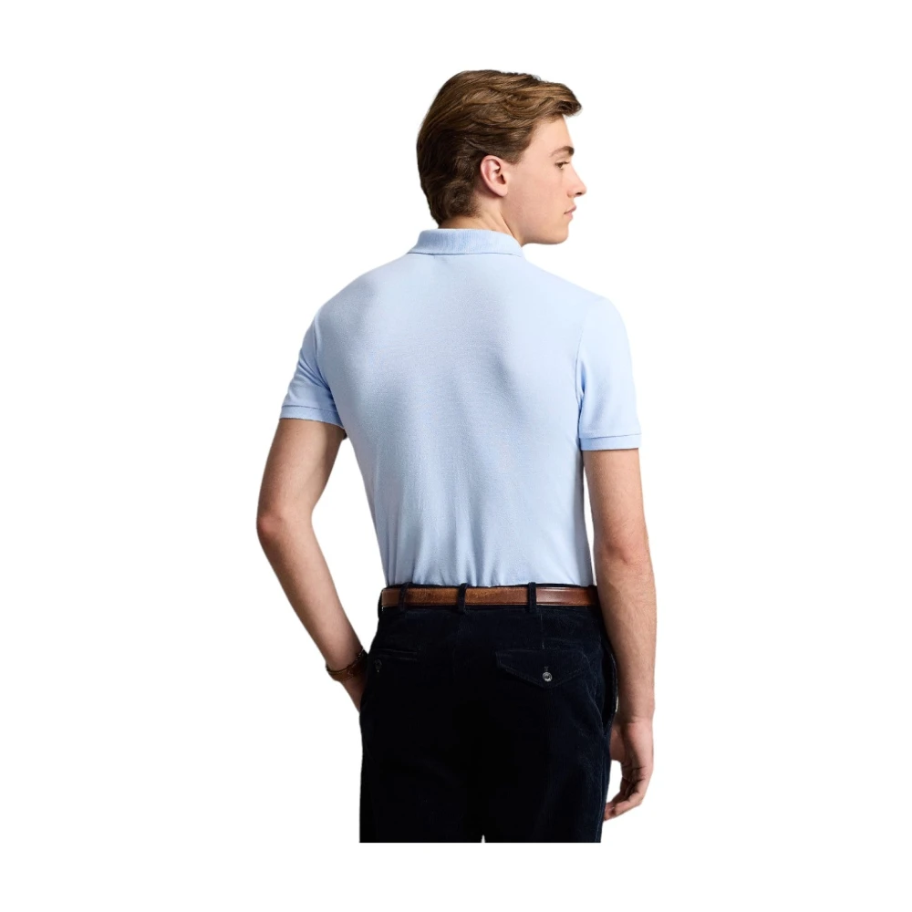 Ralph Lauren Slim Fit Stretch Mesh Polo Shirt Blue Heren