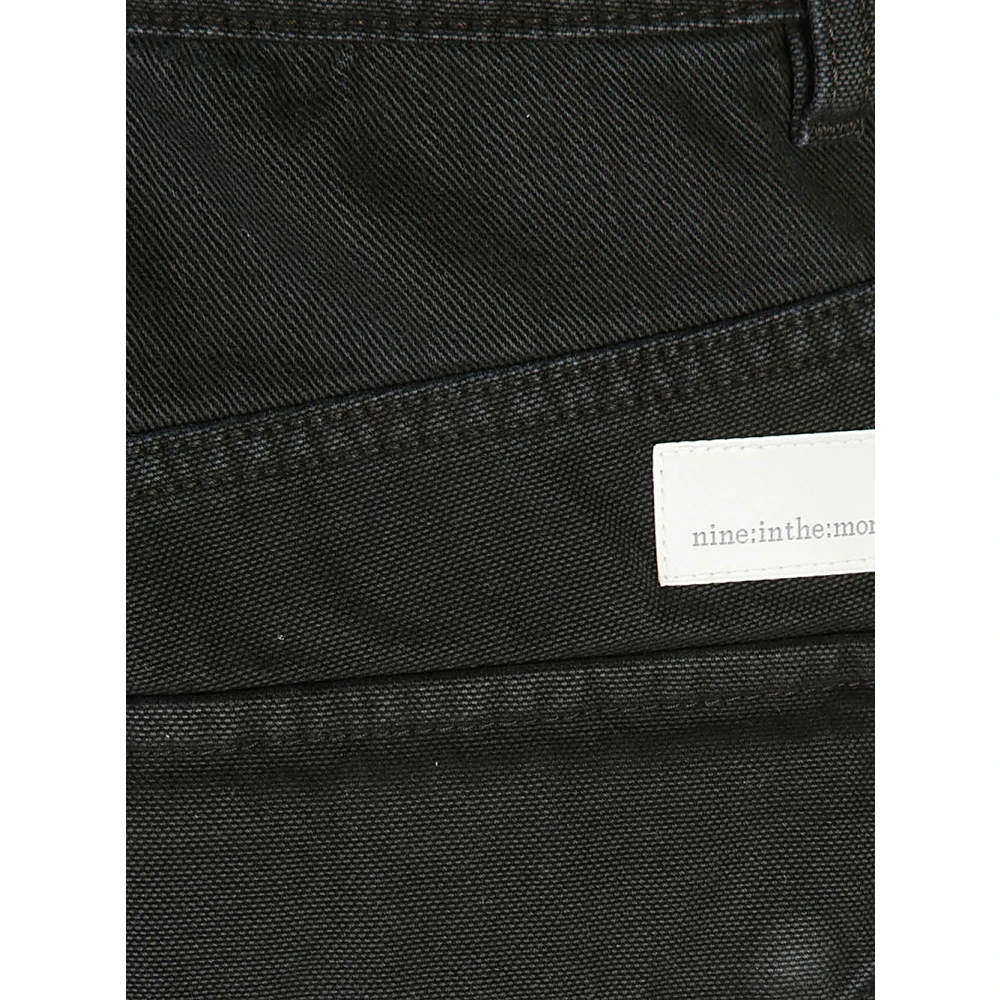 Nine In The Morning Zwarte Slim-Fit Cargo Broek Italië Black Heren