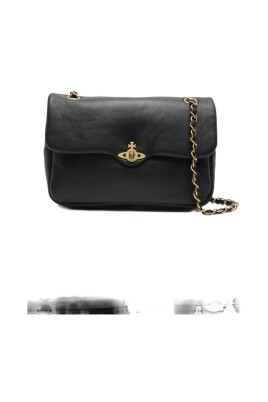 black-leather-orb-logo-chain-bag