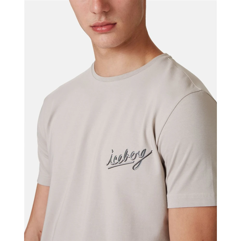 Iceberg Grijze T-shirt met logo Gray Heren