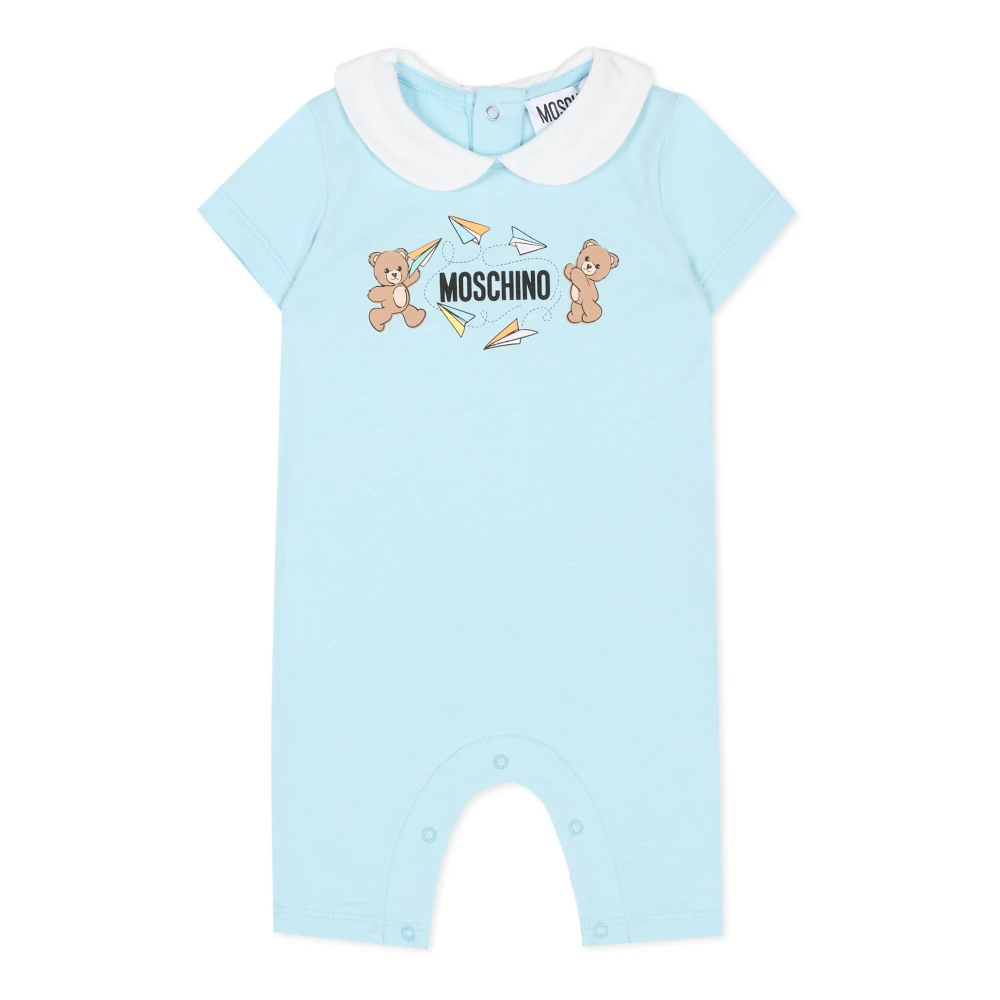 Moschino Unisex Kids Blue Teddy Bear Romper - Bodies & Sets - 1 M - Kids