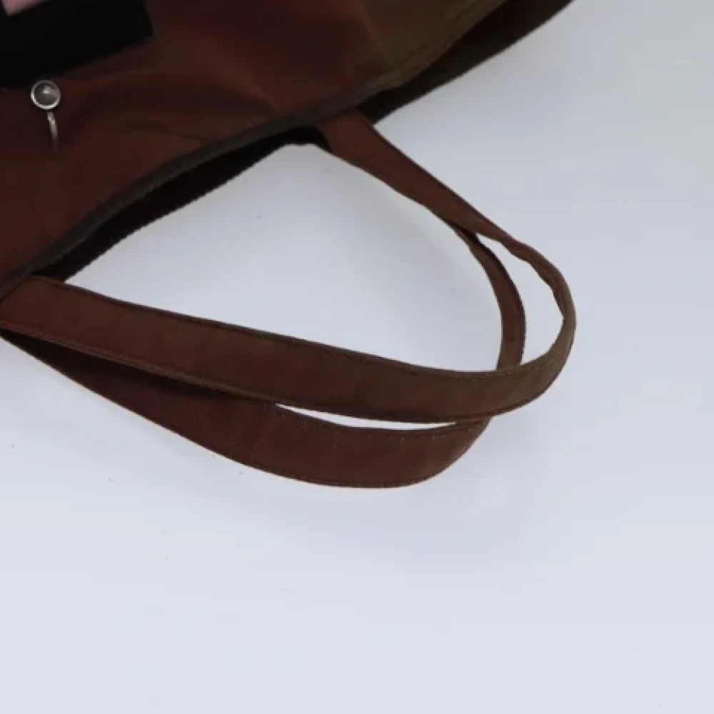 Prada Vintage Pre-owned Nylon handbags Brown Dames