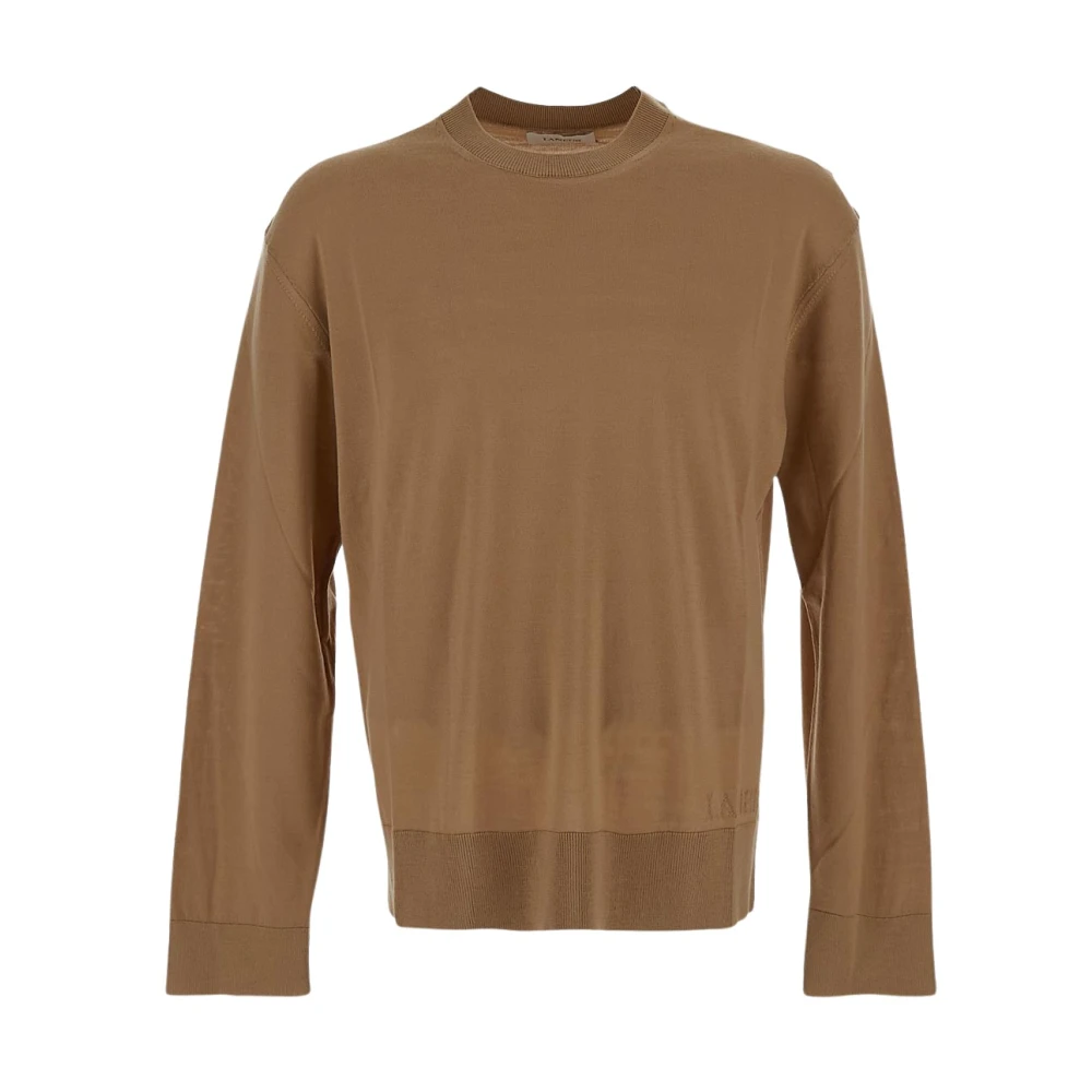 Laneus Wol Crewneck Gebreid Brown Heren