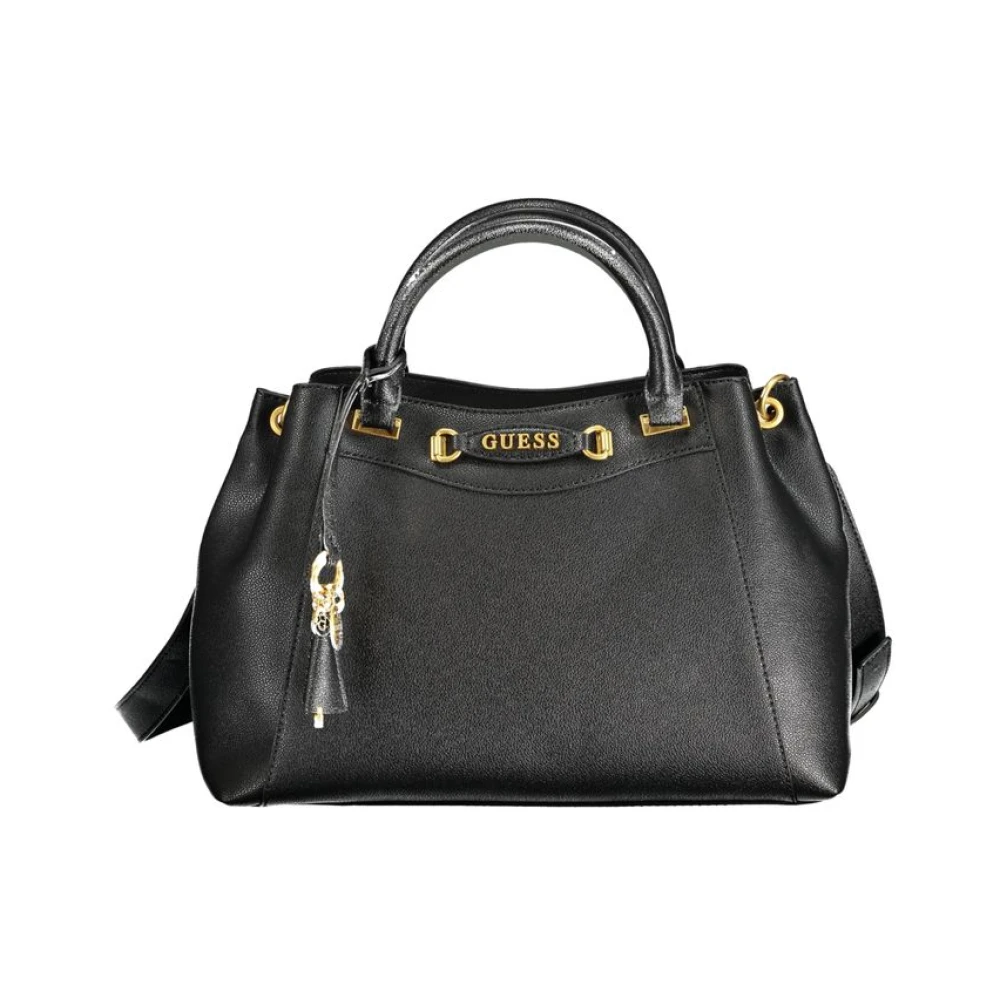 Guess Zwarte polyethyleen handtas met smaragddetails Black Dames