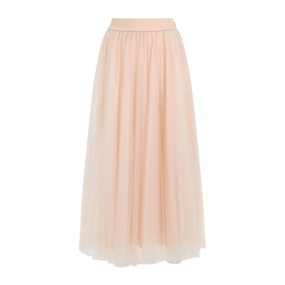 Fabiana Filippi Gelaagde Tule Midi Rok met Rits Pink Dames