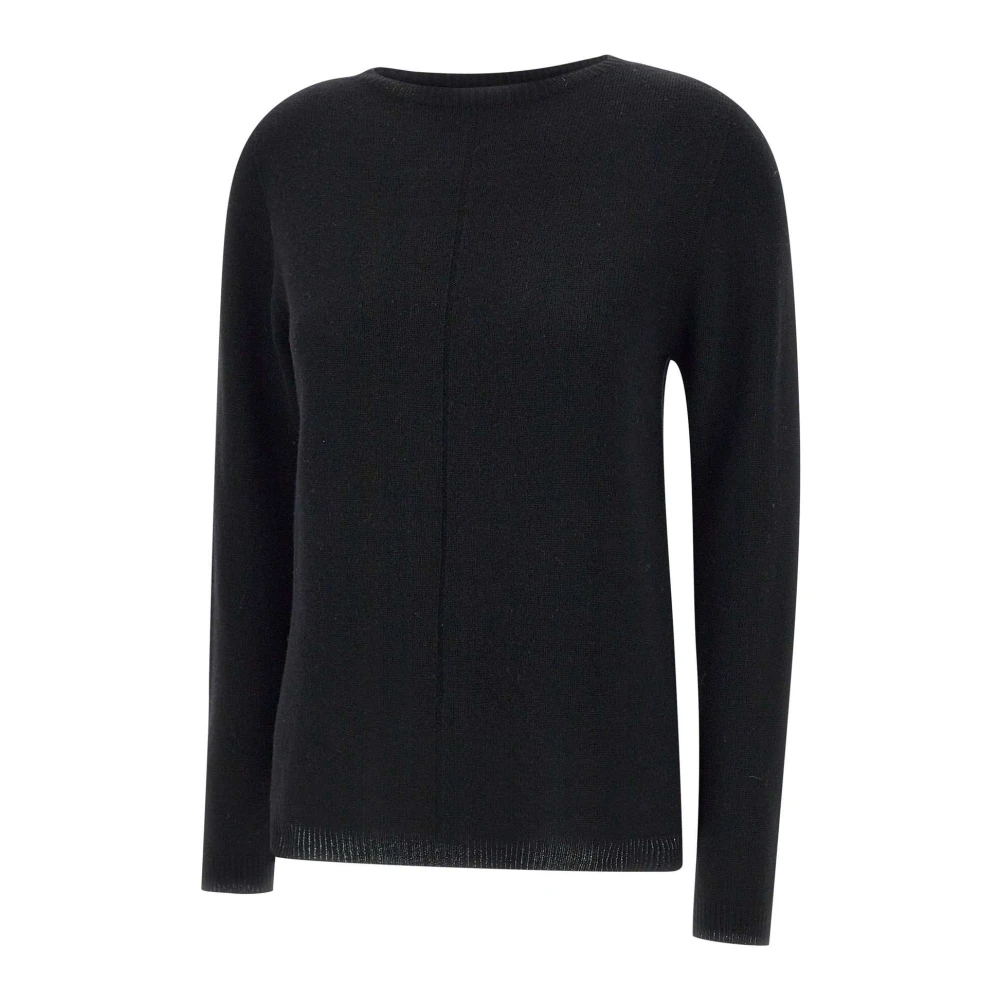 Kaos Wol Boothals Trui Zwart Black Dames