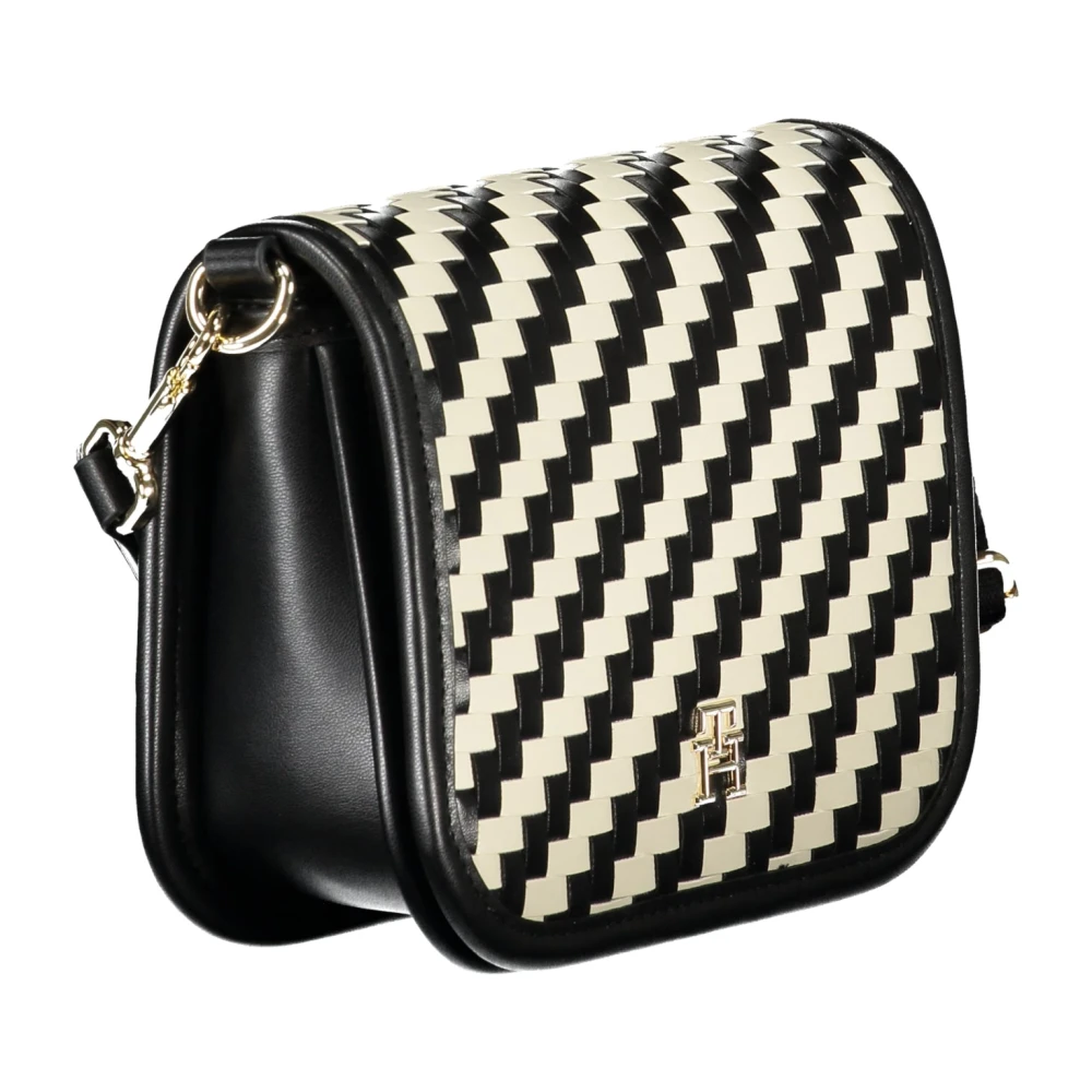 Tommy Hilfiger Zwarte Schoudertas met Verstelbare Band Black Dames