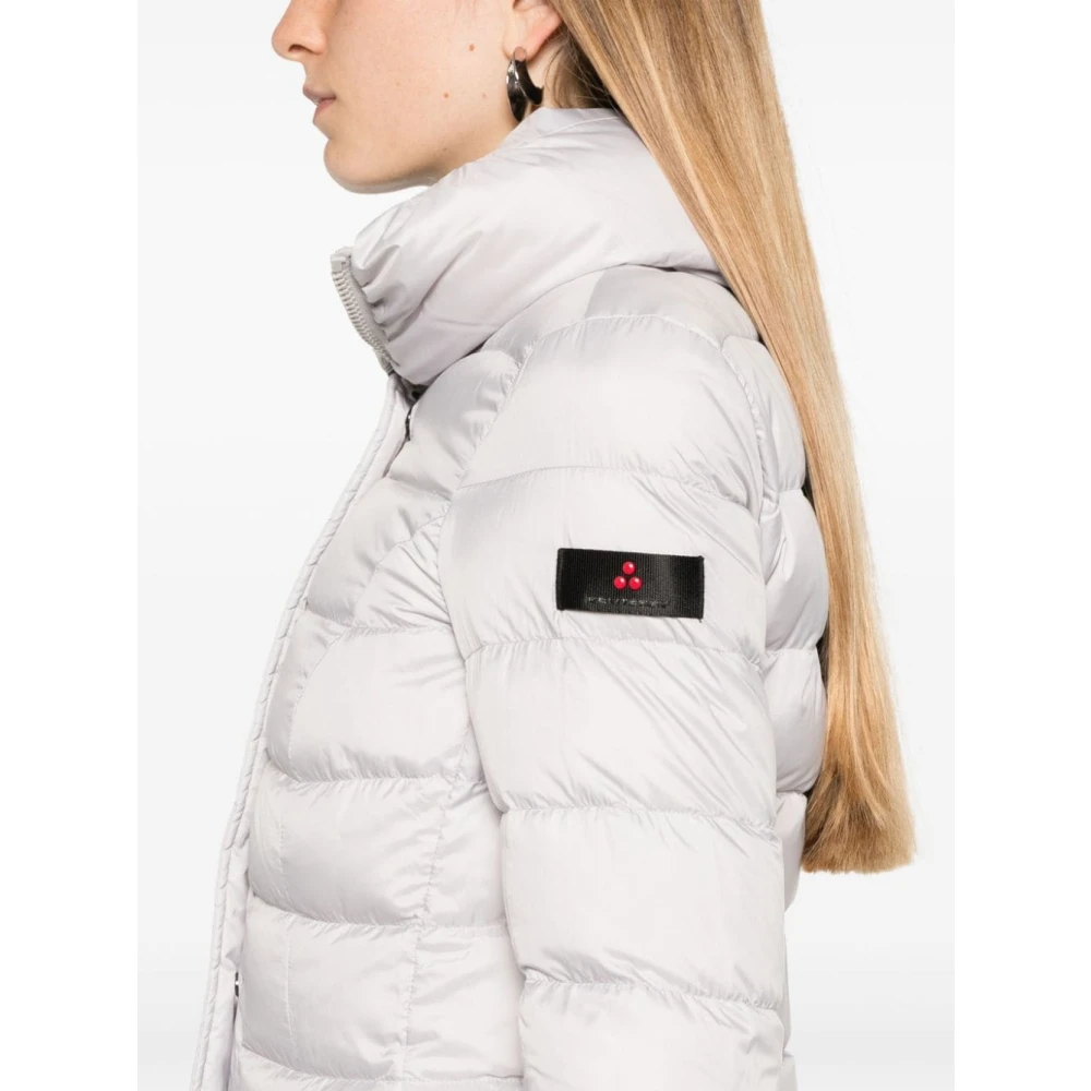 Peuterey Lichtgrijze Gewatteerde Jas Gray Dames