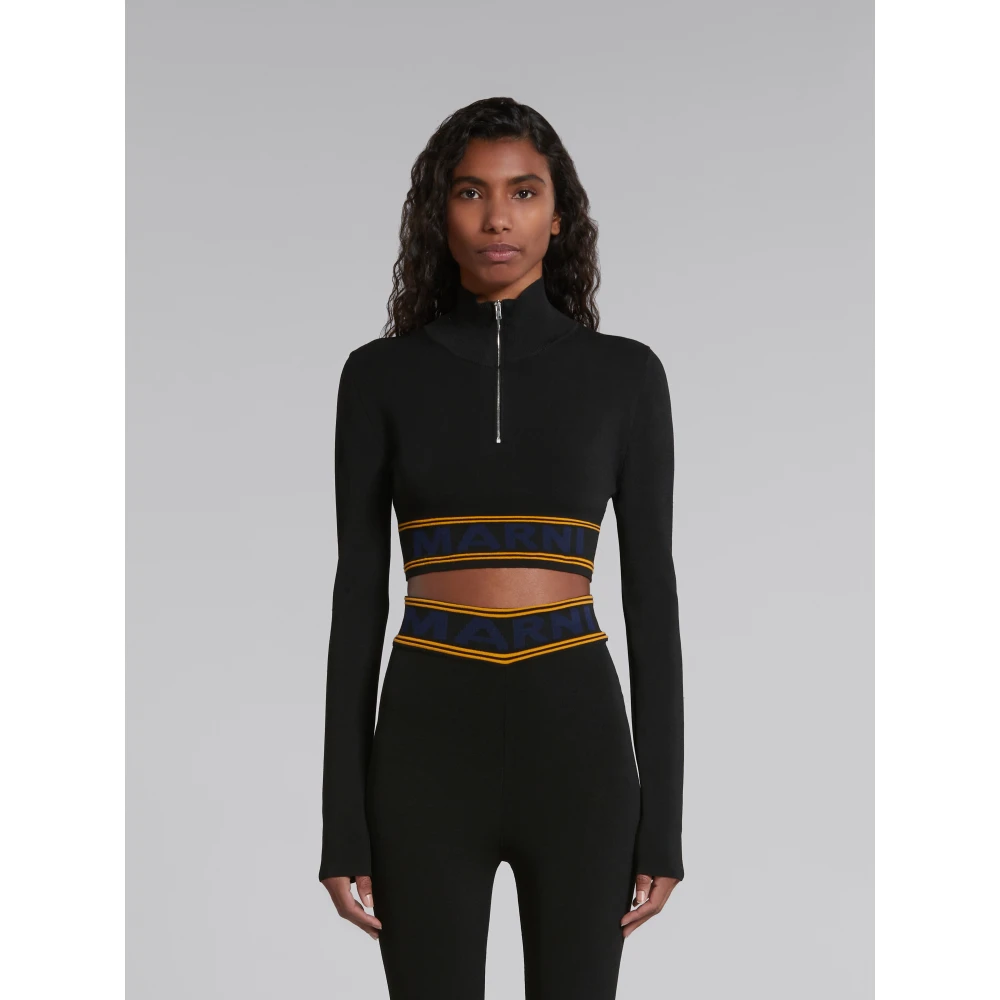 Marni Gestreepte coltrui Black Dames