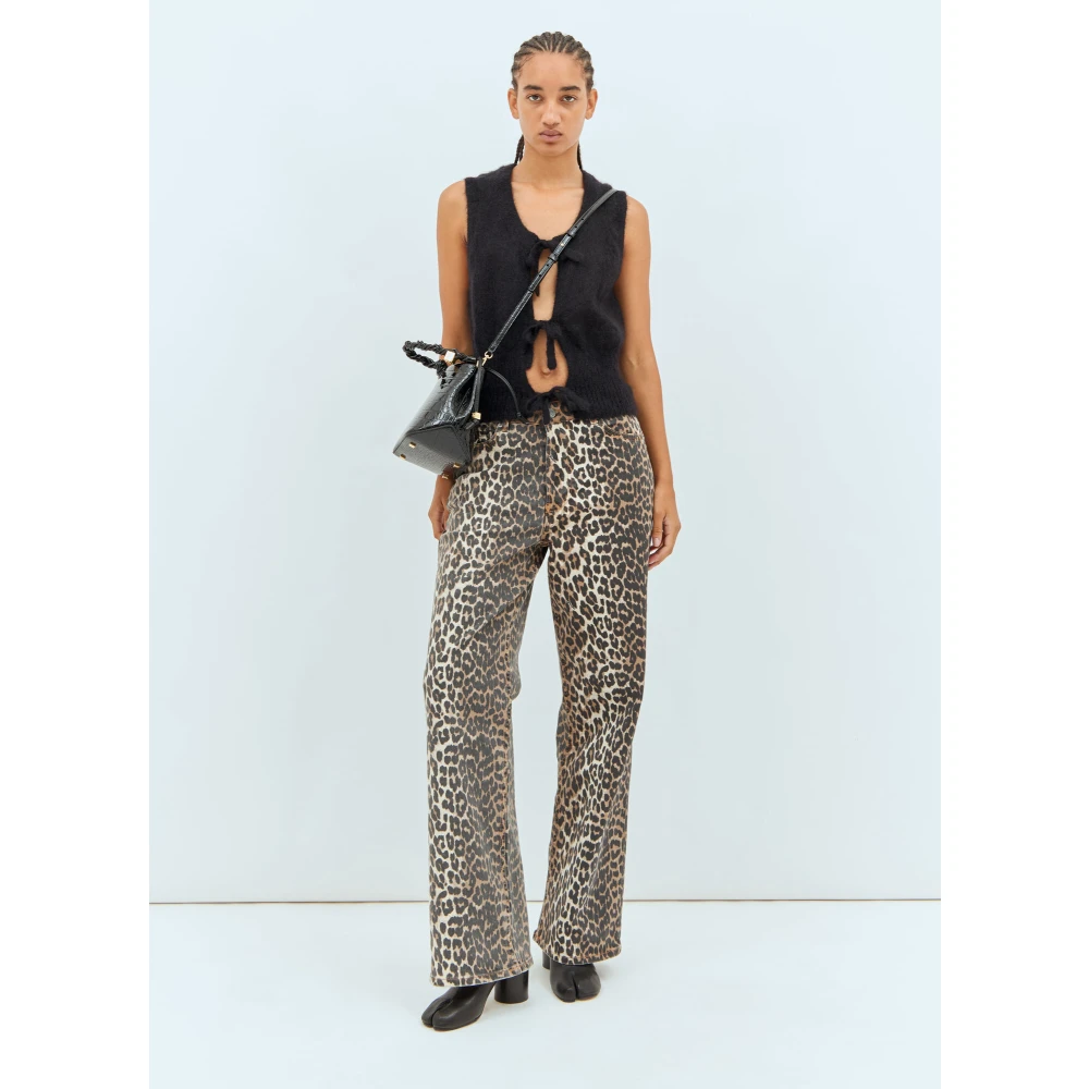 Ganni Luipaardprint Izey Broek Brown Dames