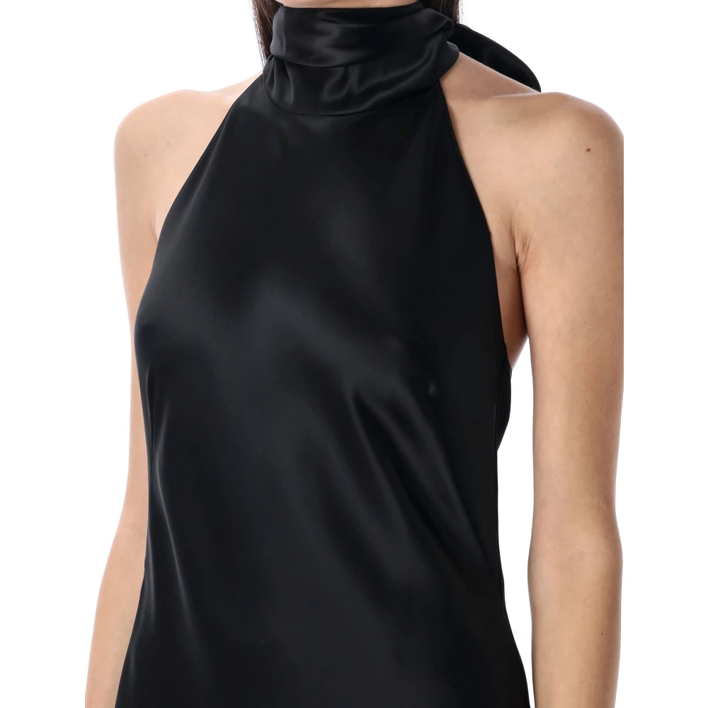 Ralph Lauren Lange Jurk Open Rug Black Dames