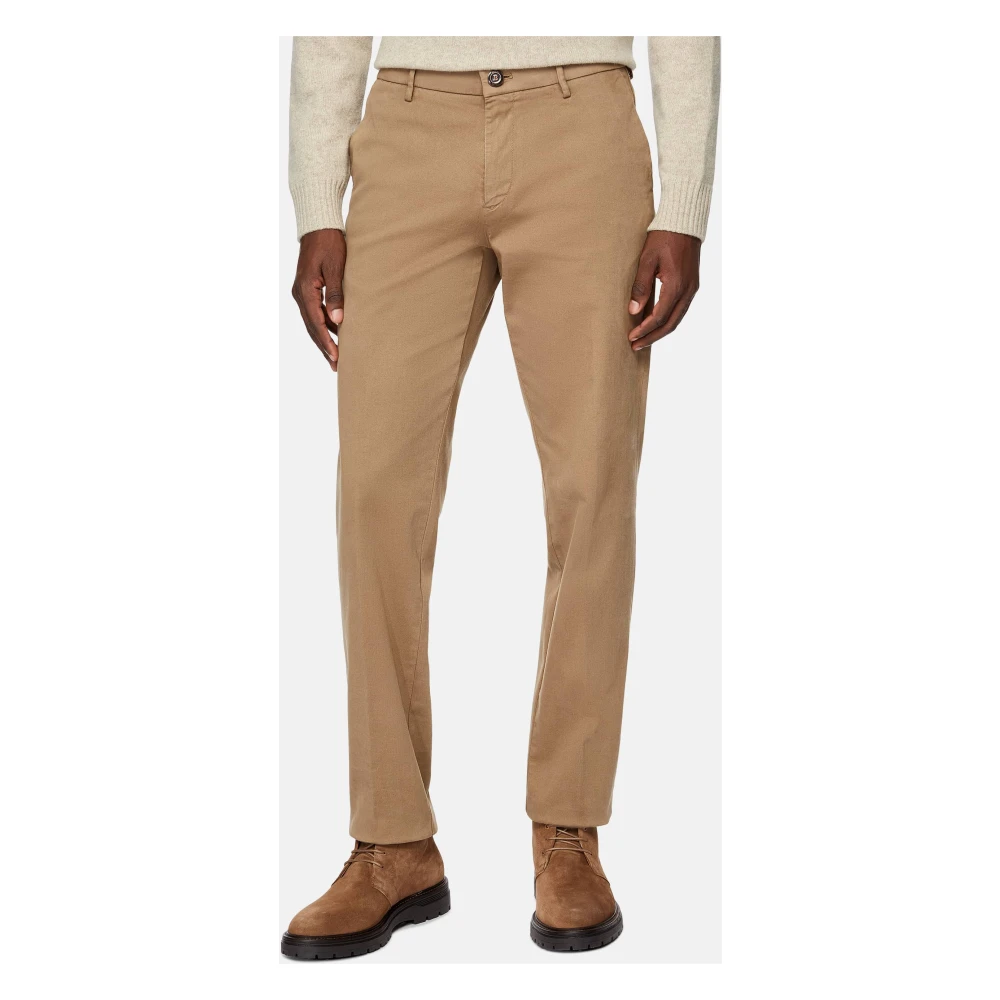 Boggi Milano Stretch Katoenen Broek Beige Heren