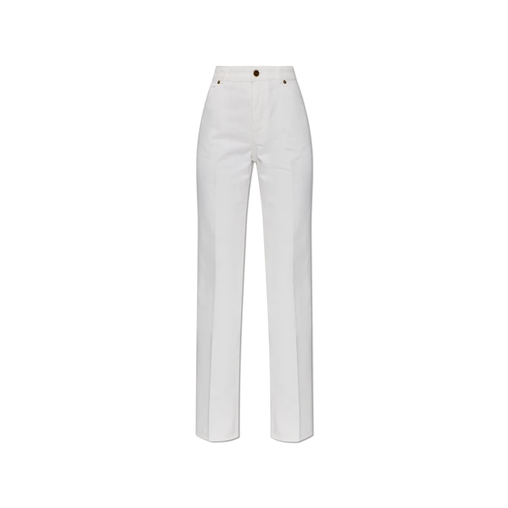 Balmain White Straight-Leg Denim Jeans - Female - Straight Fit Jeans - S - Jeans