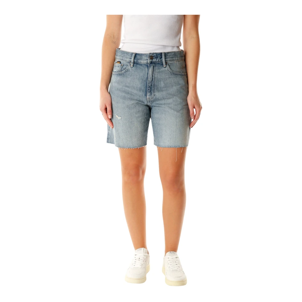 G-Star Hoge Taille Denim Bermuda Shorts Blue Dames