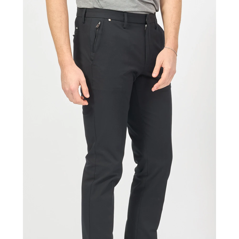 Hugo Boss Slim Fit Zwarte Broek Kaito Stijl Black Heren