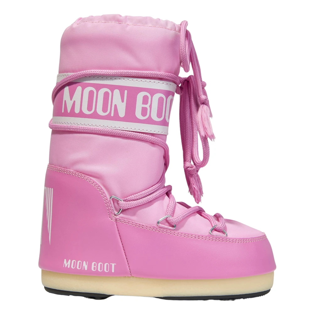 Moon Boot Women's Pink Icon Nylon Snow Boots