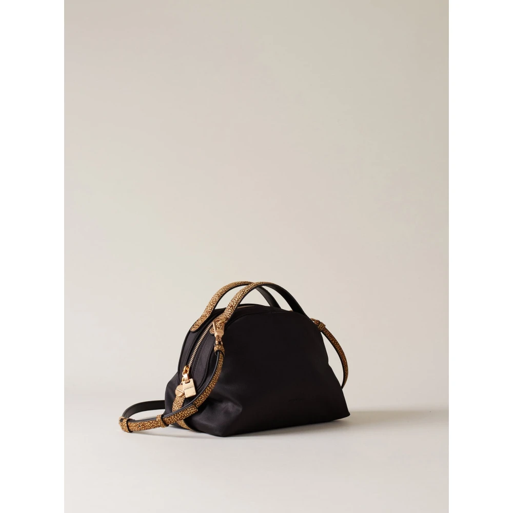 Borbonese Suède handtas met ritssluiting Black Dames