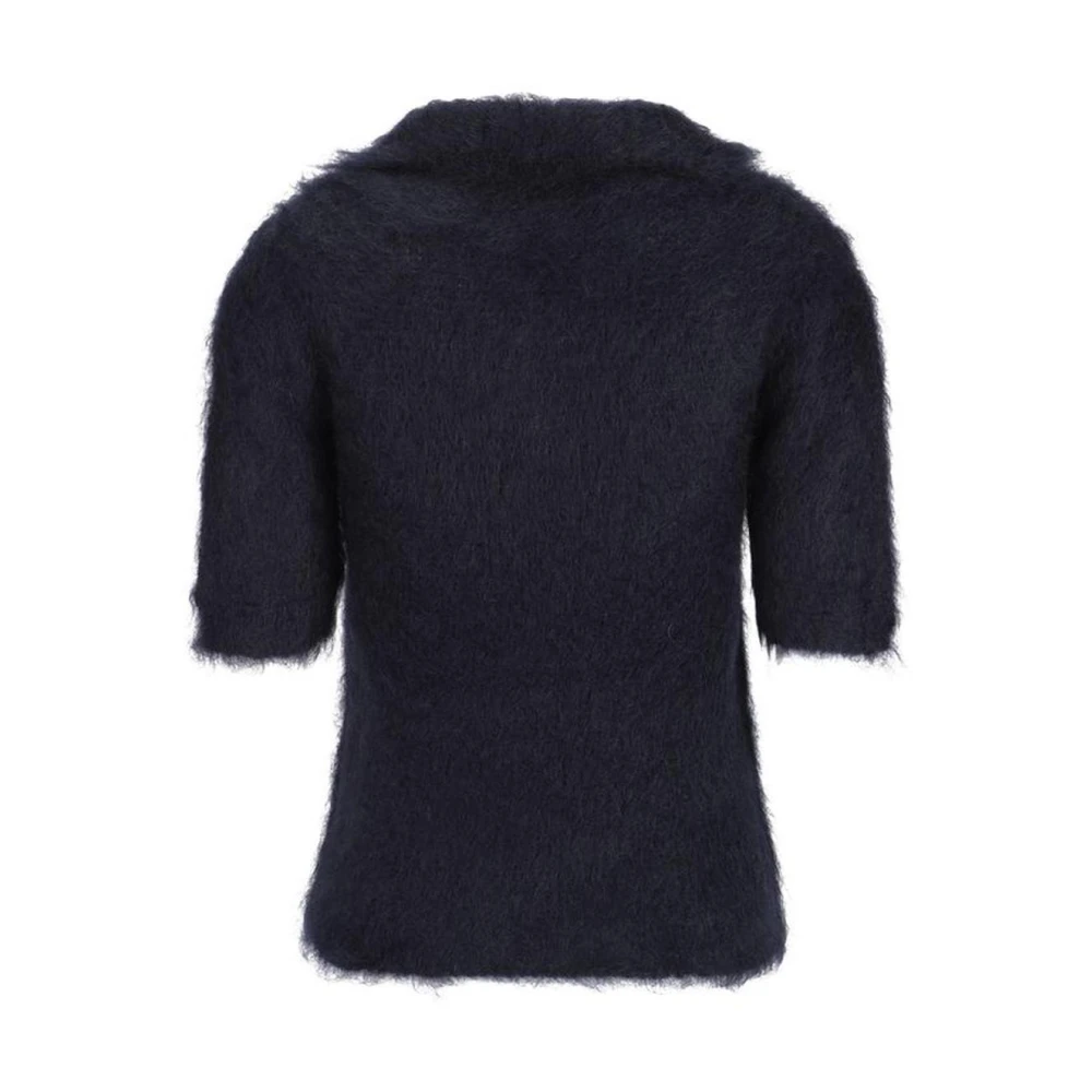 Marni Kortemouw Mohair Wollen Trui Blue Dames