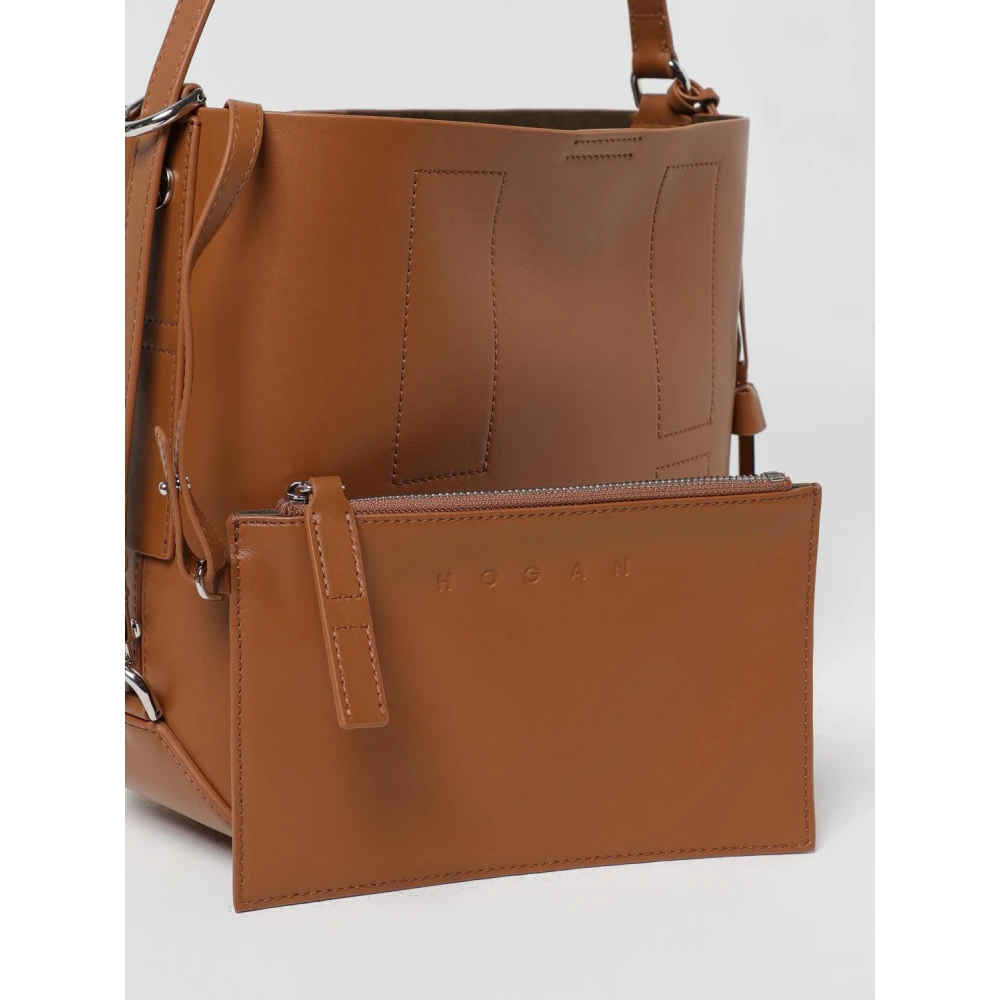 Hogan Bruin Leren Stijlvolle Tas Brown Dames
