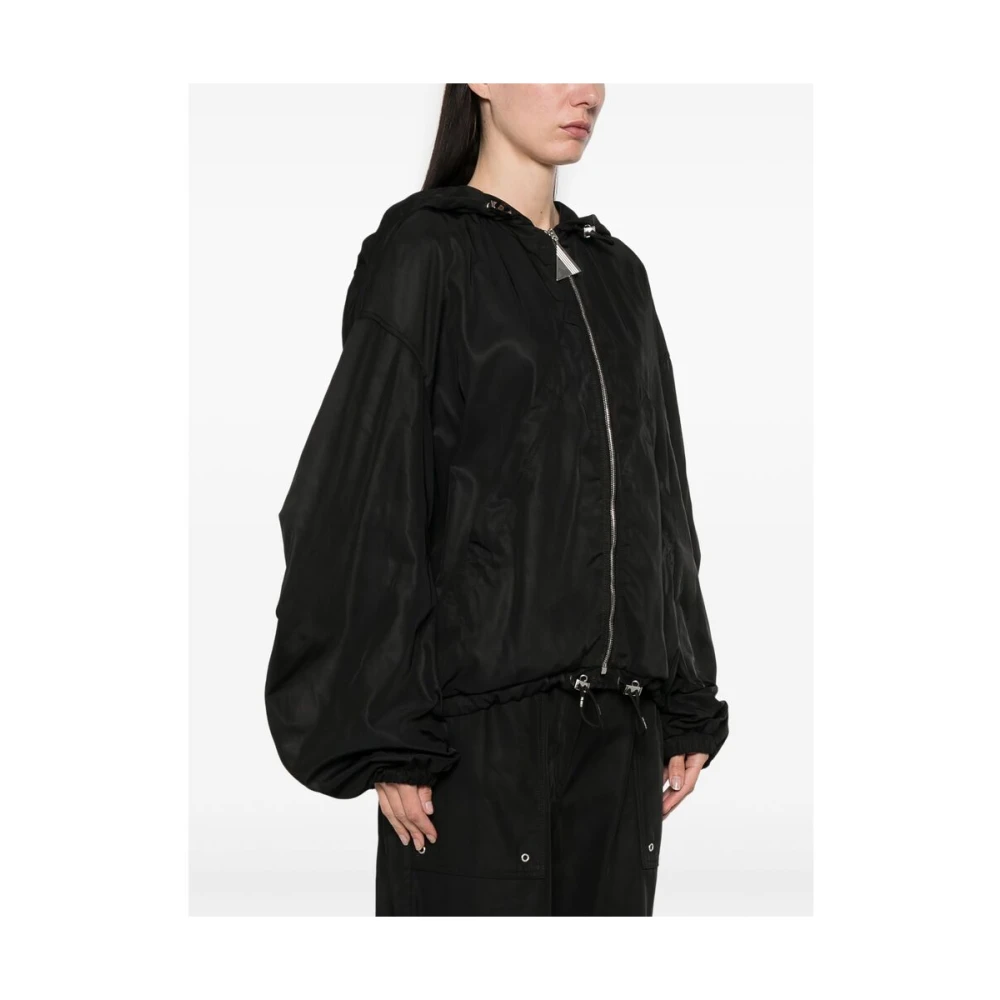 The Attico Zwart rits-voorzijde bovenkleding met wijde mouwen Black Dames