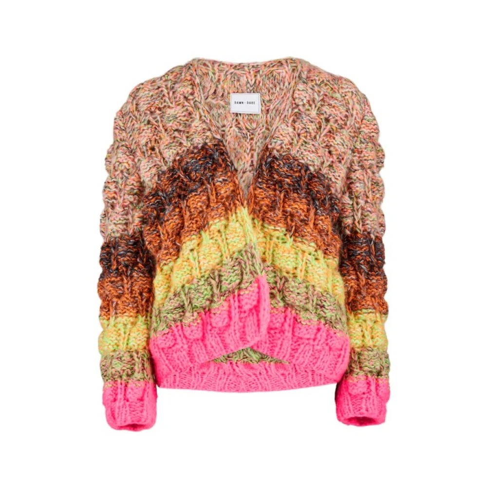 Dawn x Dare Regenboog Mohair Bubble Gebreide Vest Multicolor Dames