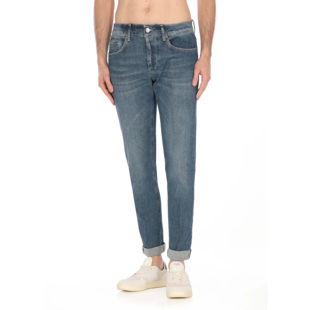 Dondup Blauwe Skinny Katoenen Jeans met Zakken Blue Heren