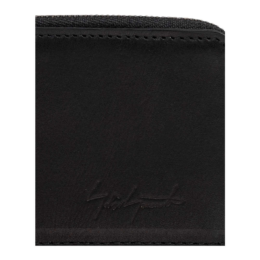 Yohji Yamamoto Leren portemonnee Black Heren