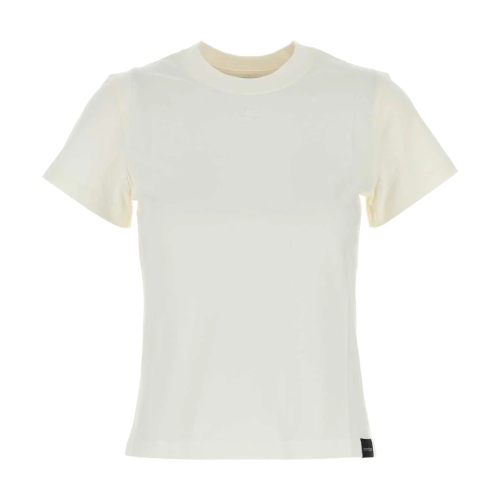 Courrèges Klassiek Wit Katoenen T-shirt White Dames